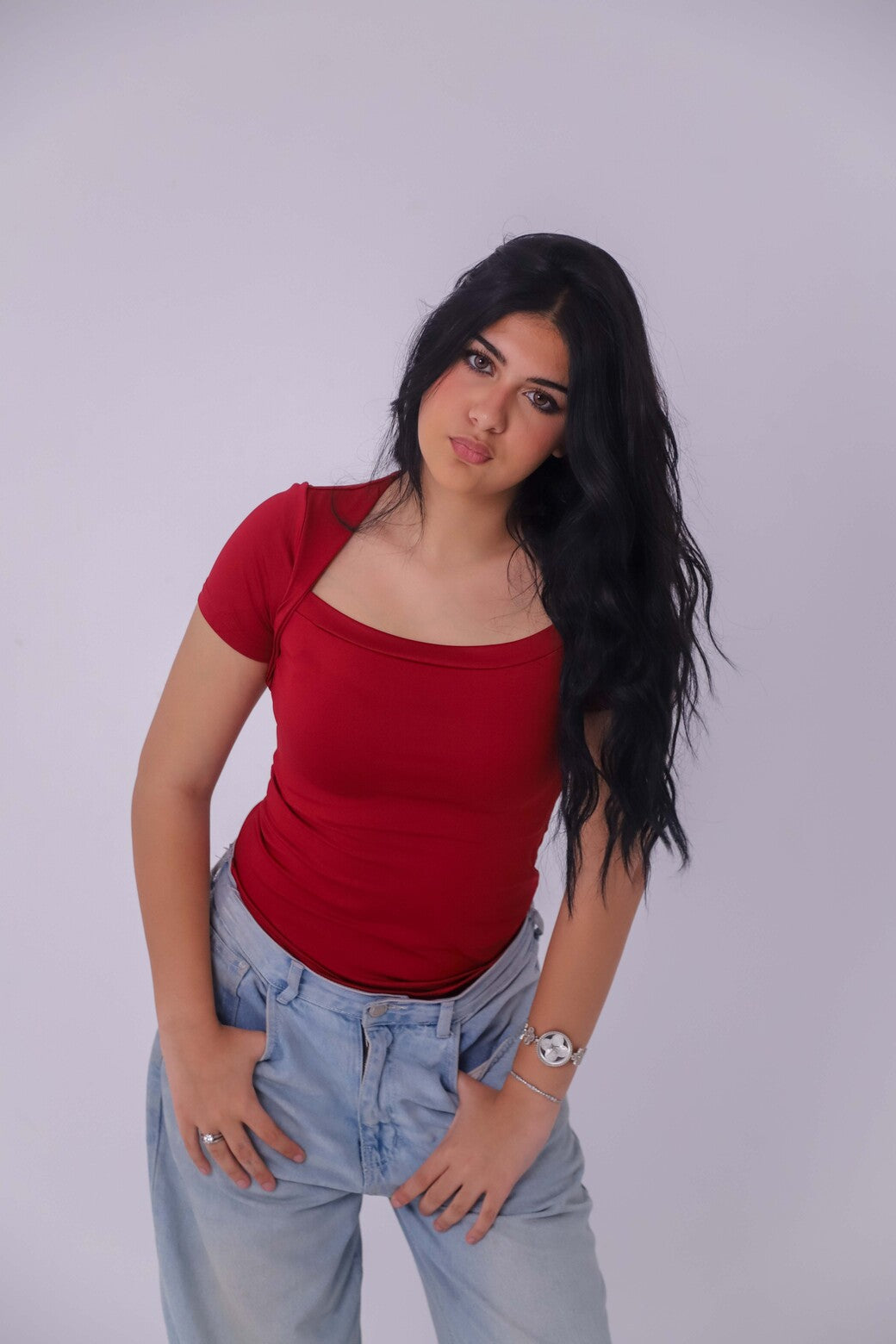 SQUARE NECKLINE DYNAMITE BASIC TOP