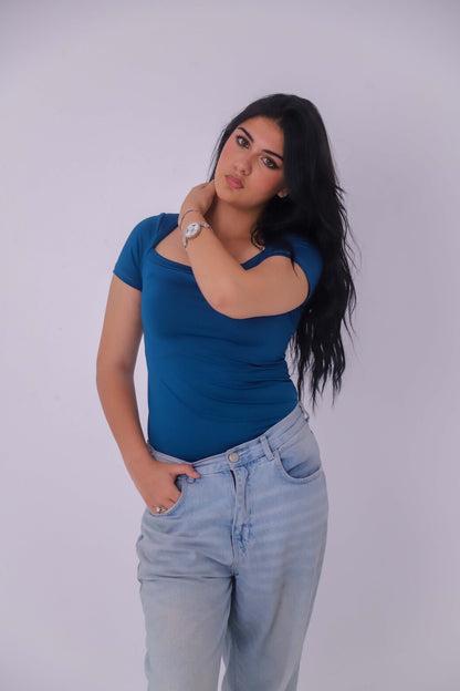 SQUARE NECKLINE DYNAMITE BASIC TOP