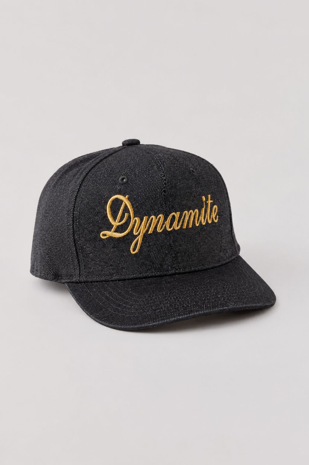 6-PANEL SCRIPT CAP — PITCH BLACK